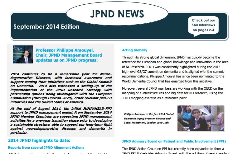 JPND Newsletter - Autumn 2014 edition - JPND